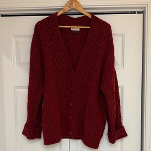 Universal Thread Red Cable Knit Cardigan